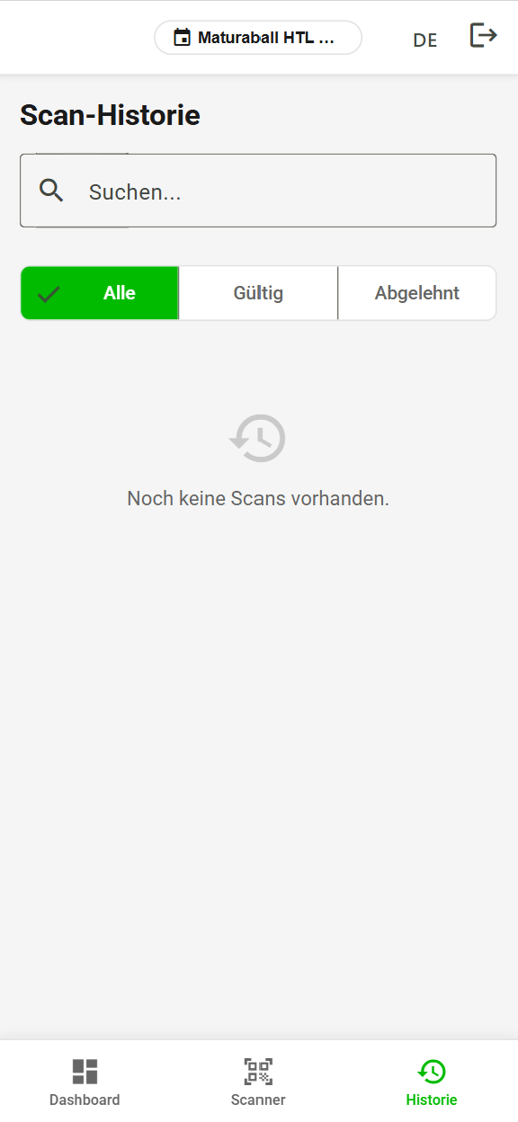 Check-in Historie auf dem Smartphone