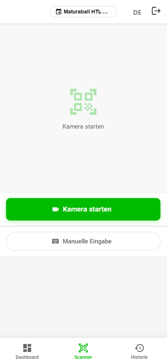 QR-Code Scanner Ansicht auf dem Smartphone